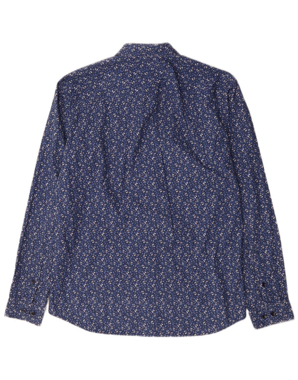 Koszula męska JACK & JONES o dopasowanym kroju, rozmiar 42, duża, niebieska, bawełniana w kwiaty