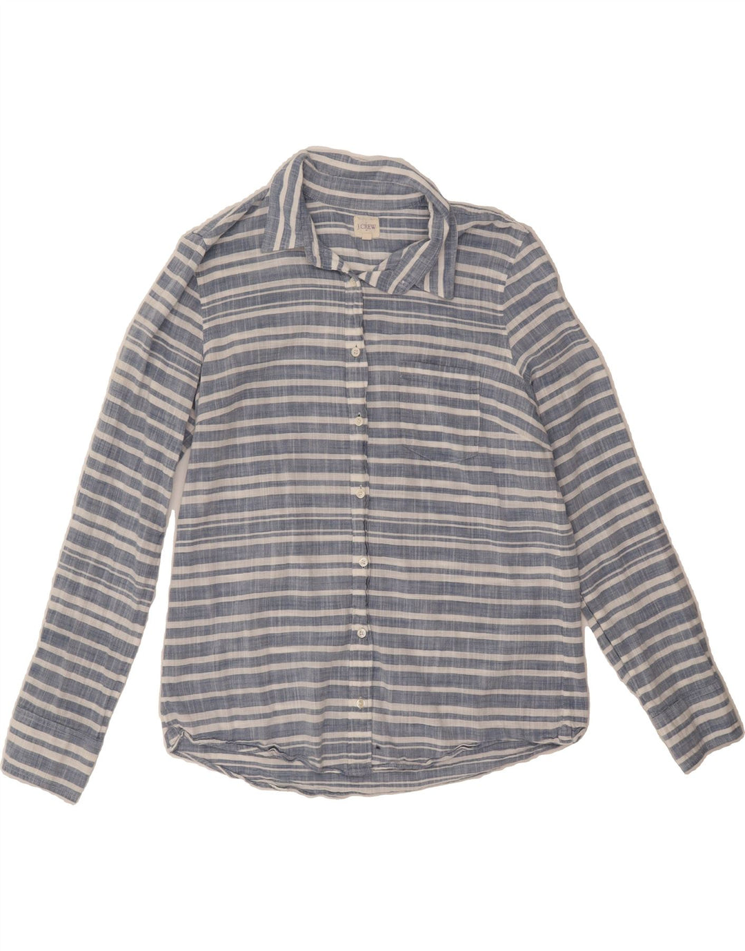 J. CREW Womens Shirt UK 14 Medium Blue Striped Cotton Vintage J. Crew and Second-Hand J. Crew from Messina Hembry 