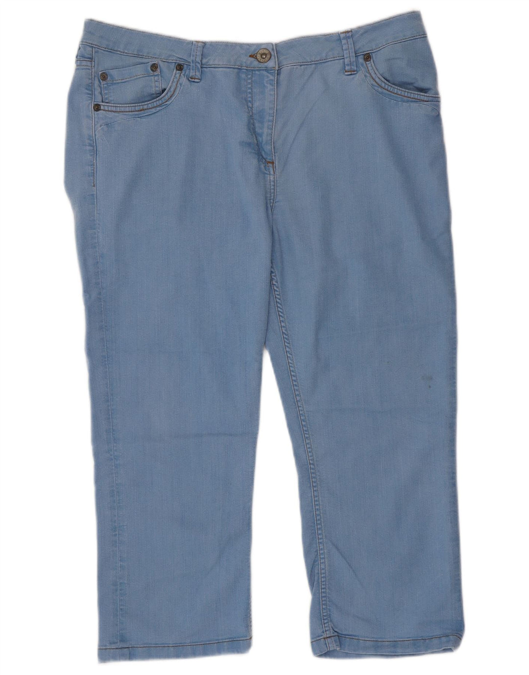 Damskie jeansy przycięte FAT FACE UK 18 XL W36 L22 Niebieskie bawełniane