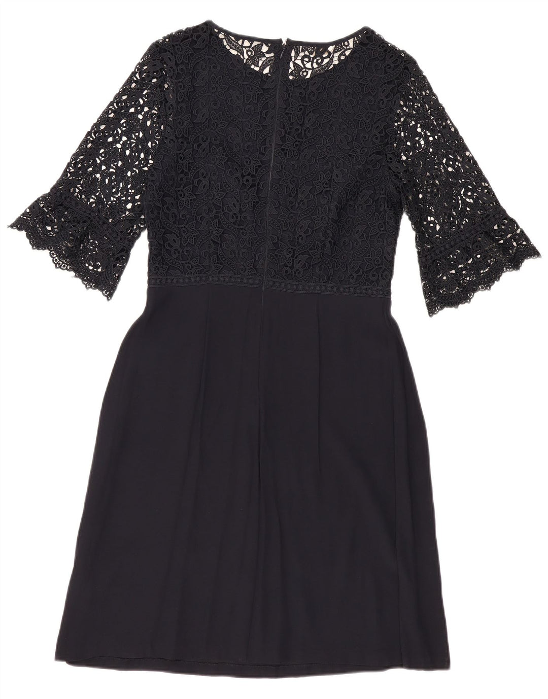 MONSOON Damska sukienka o linii A z rękawem 3/4 UK 10, mała, granatowa w kwiaty