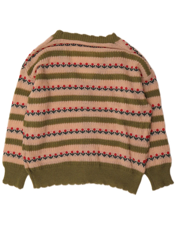 Damski sweter oversize Shein UK 18 XL, poliester w zielone paski