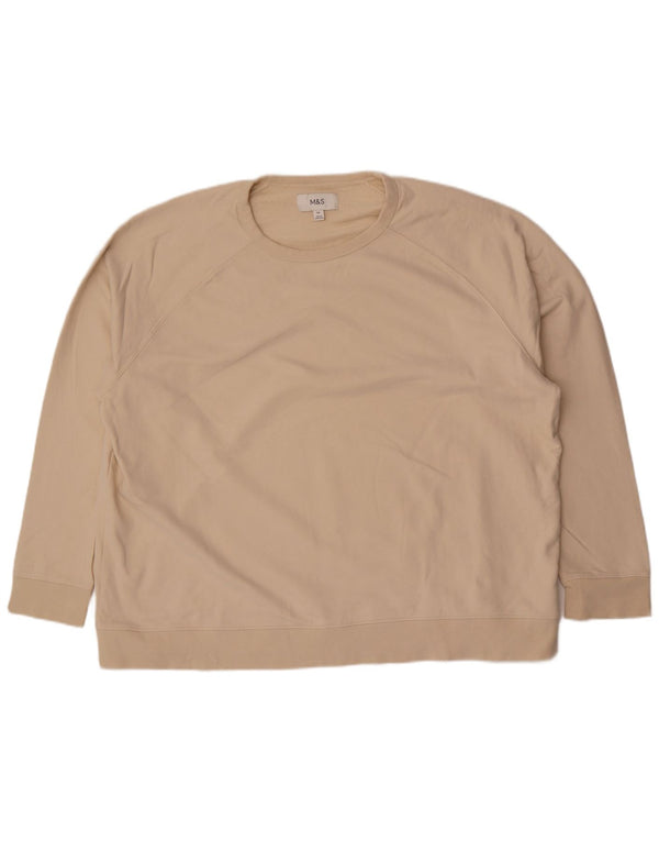 Marks & Spencer Damska bluza dresowa UK 22 3XL beżowa bawełna