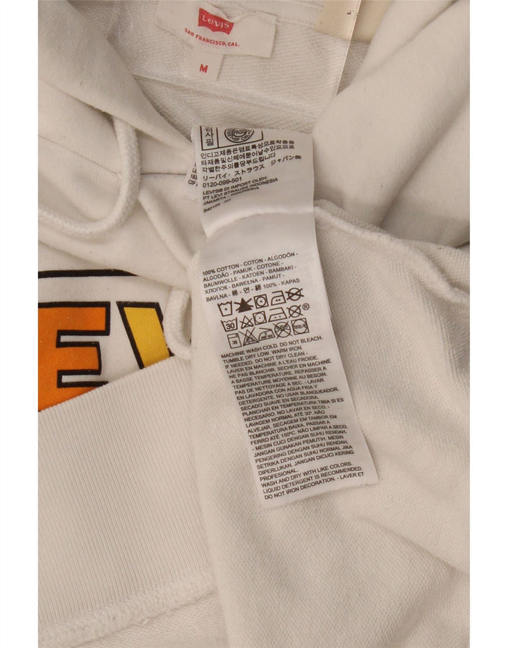 Damski sweter oversize z kapturem LEVI'S UK 14, średni, biały, bawełniany