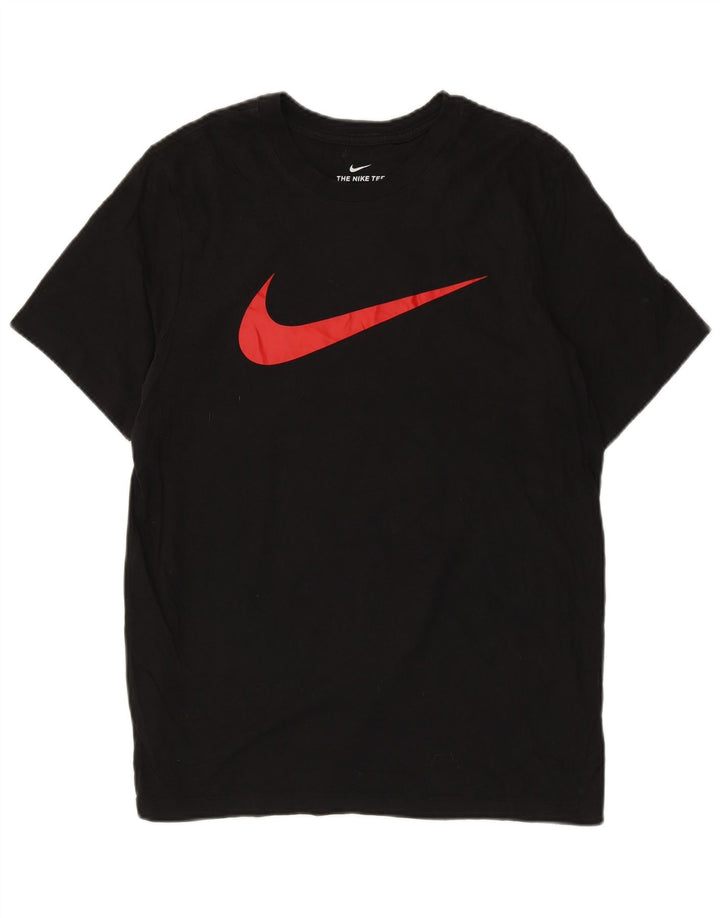 Męski T-shirt z grafiką Nike, średni czarny, bawełniany