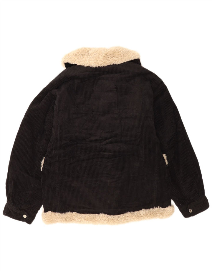 Damska, oversize'owa kurtka sztruksowa Topshop UK 8, mała, czarna, z blokami kolorów
