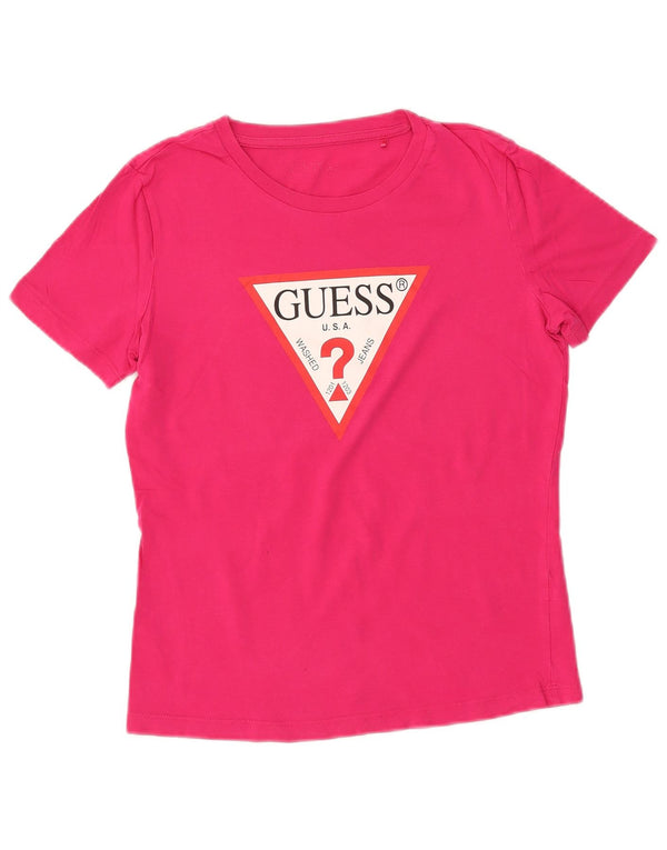 Damska koszulka graficzna GUESS Top UK 10 Small Pink