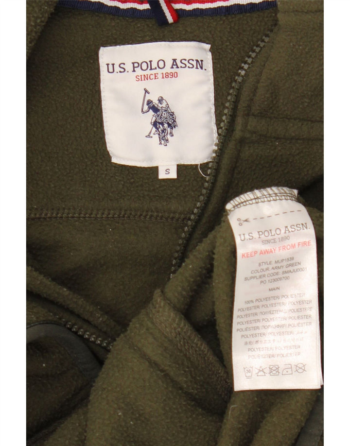 US POLO ASSN. Męska kurtka polarowa, mała, khaki, poliester
