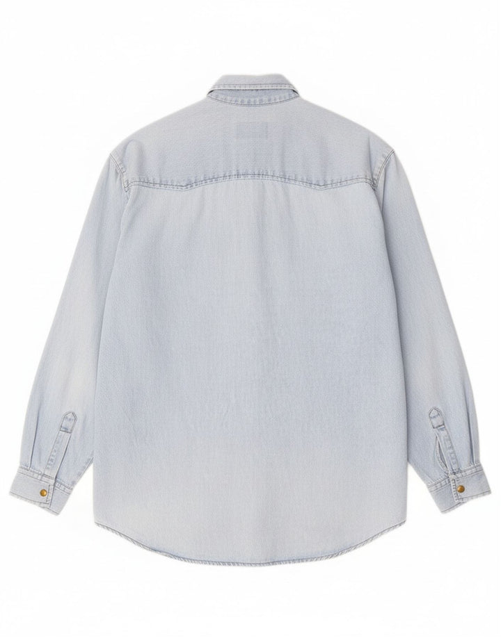 Męska koszula dżinsowa Armata Di Mare, średnia niebieska, bawełniana