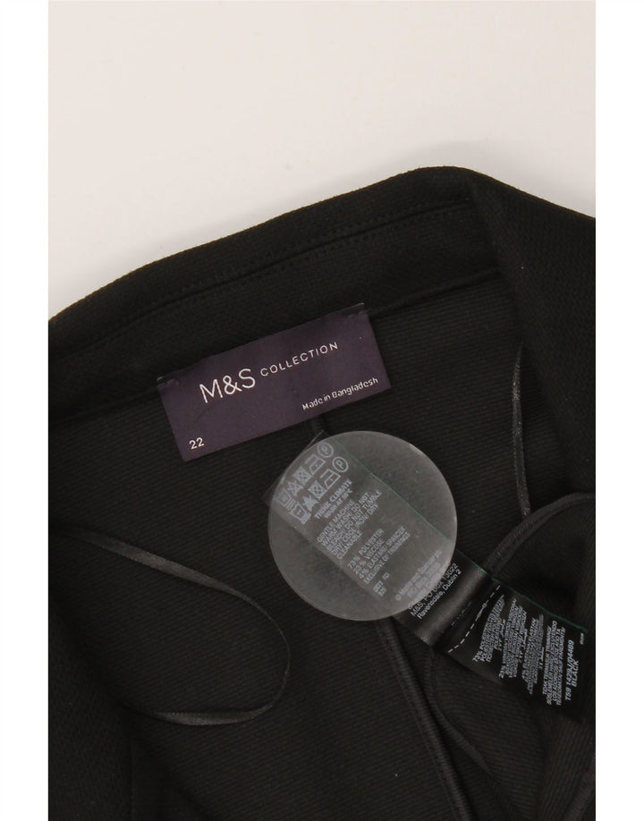 MARKS & SPENCER Damska marynarka zapinana na 1 guzik UK 22 3XL Czarny poliester