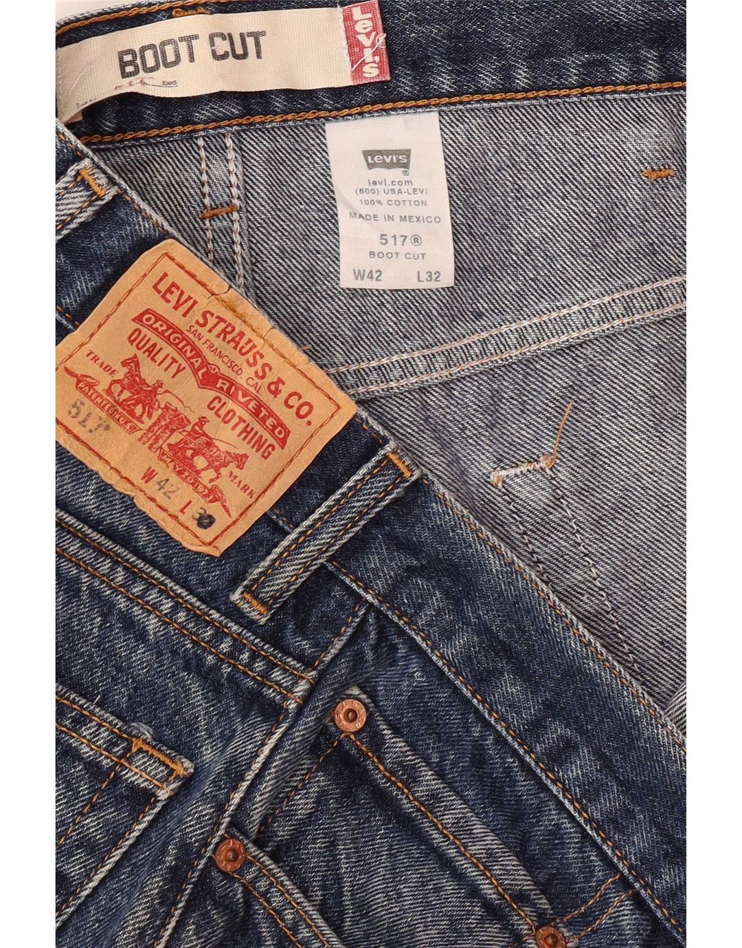 Męskie dżinsy Levi's 517 Bootcut W42 L32 Niebieska bawełna
