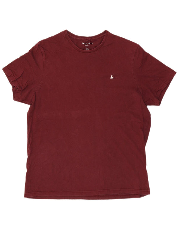 T-shirt męski Jack Wills o klasycznym kroju, duży, bordowy, bawełniany