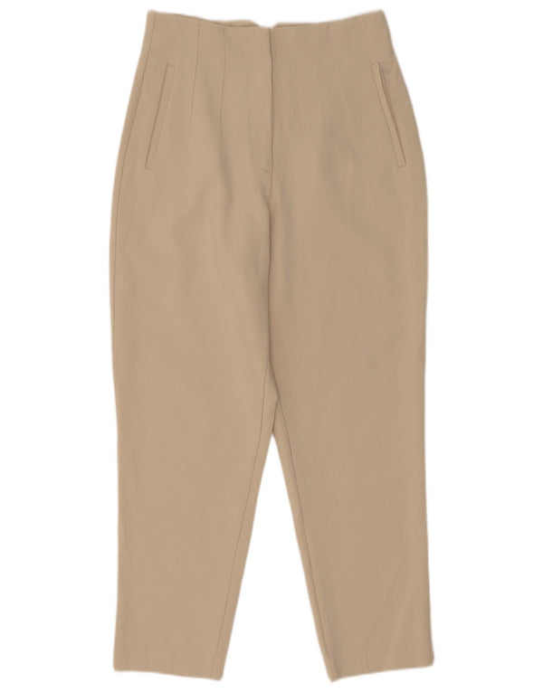 Zara Womens High Waist Tapered Casual Trousers Medium W28 L27 Beige