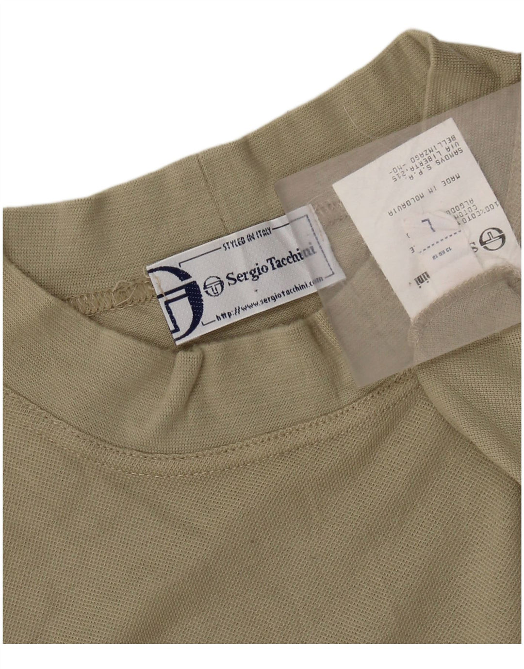 SERGIO TACCHINI Top męski z długim rękawem, duży, bawełniany khaki