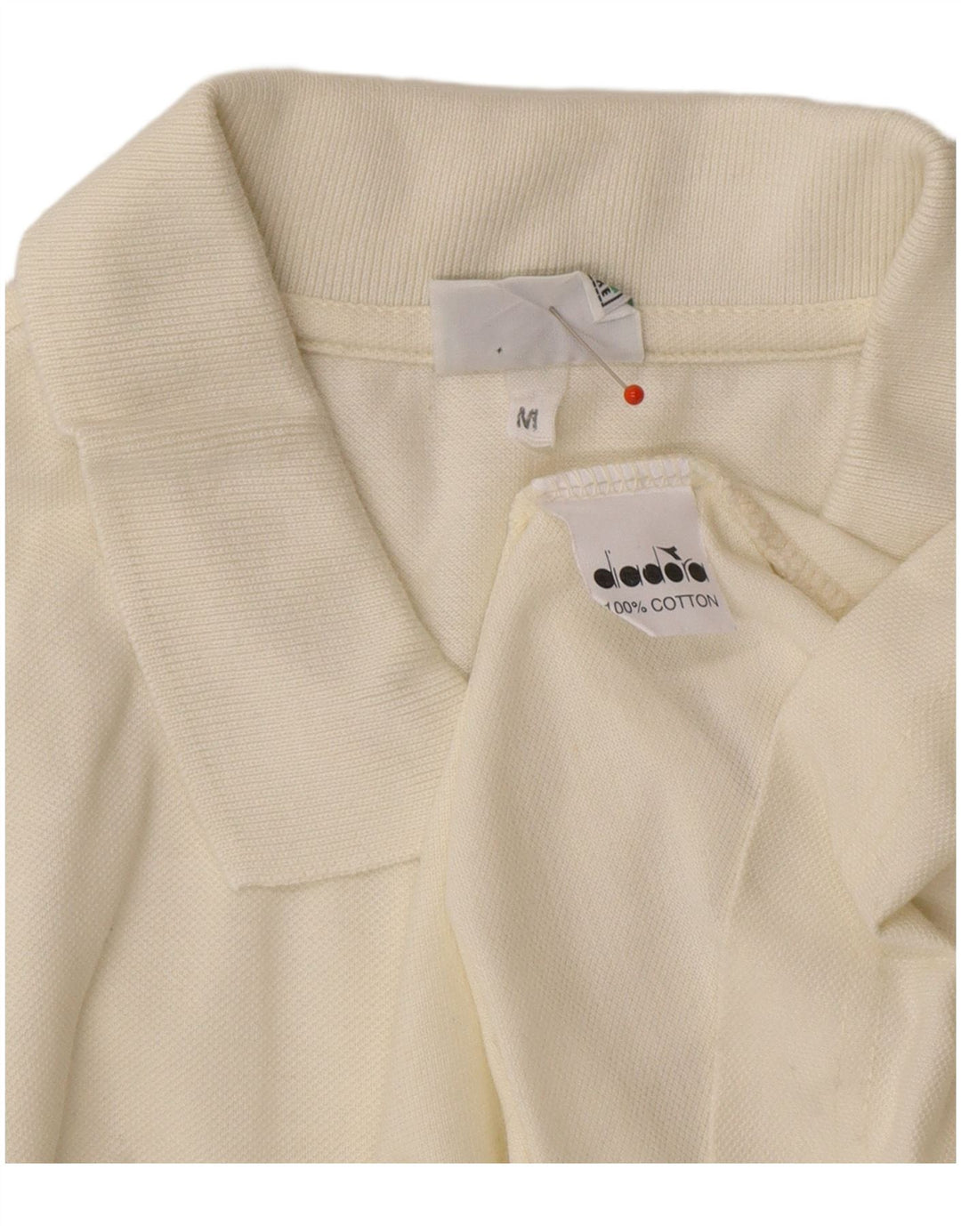 Męska koszulka polo DIADORA, bawełniana, średnia w kolorze złamanej bieli