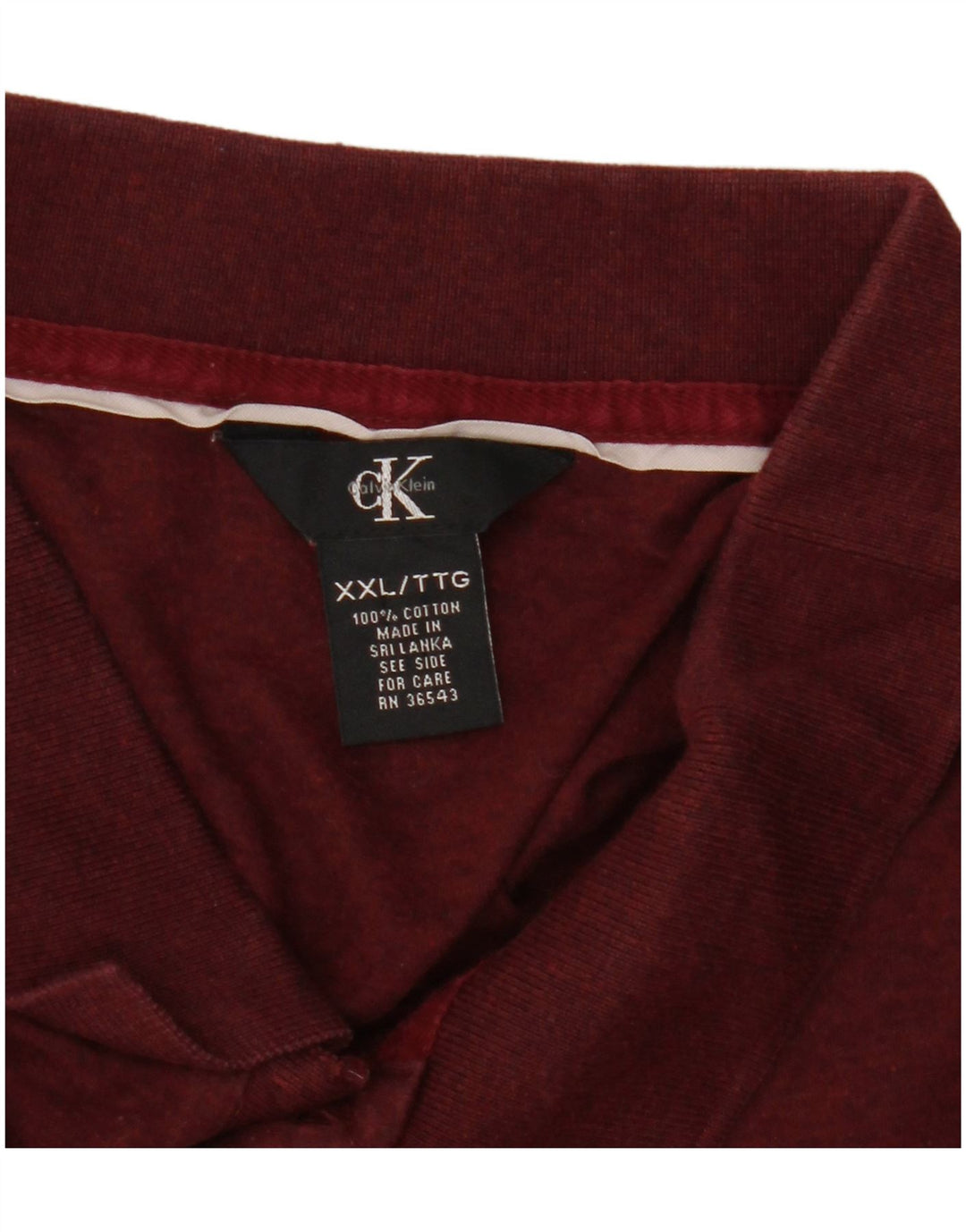 Męska koszulka polo Calvin Klein 2XL, bordowa, bawełniana