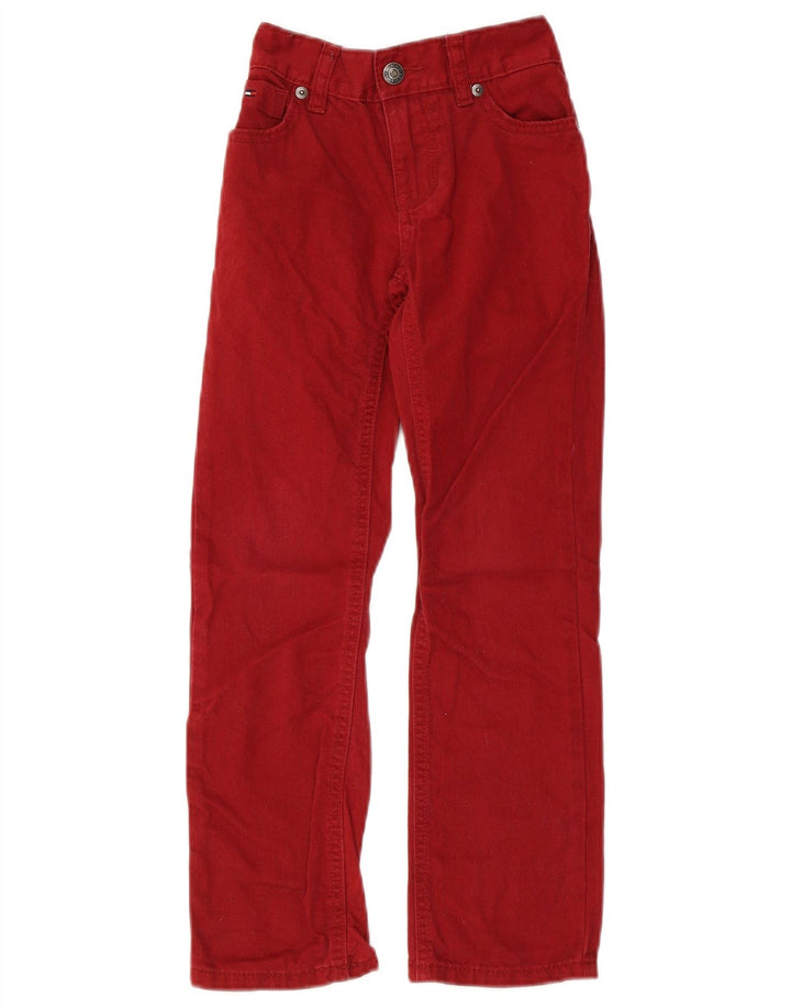 TOMMY HILFIGER Proste dżinsy chłopięce 6-7 lat W22 L22 Burgundowa bawełna