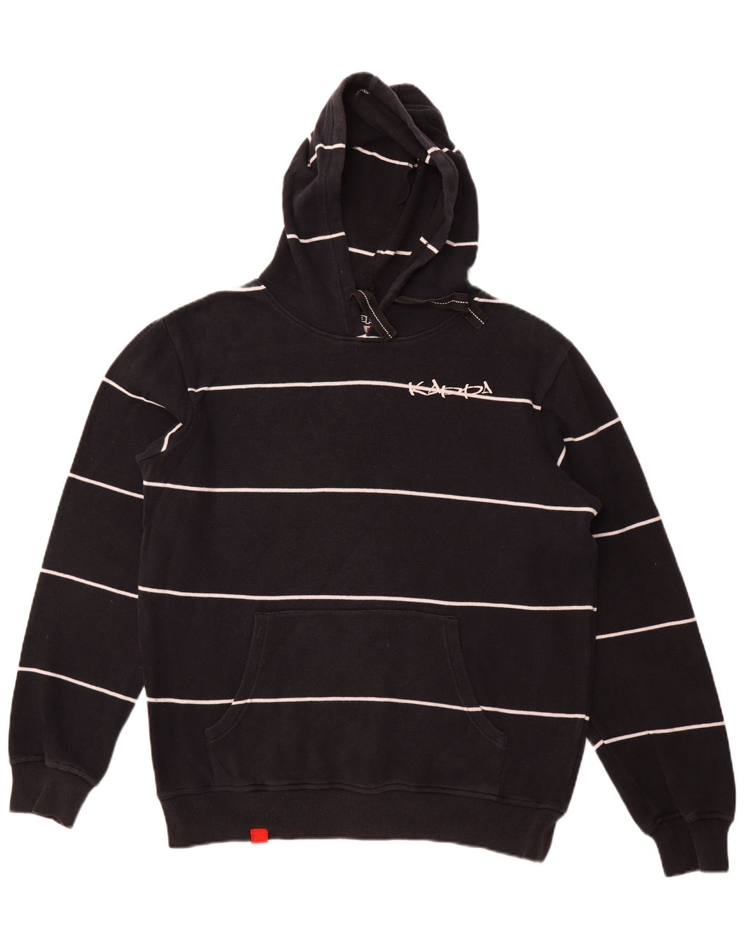 Męski sweter z kapturem KAPPA, duży, bawełniany w granatowe paski