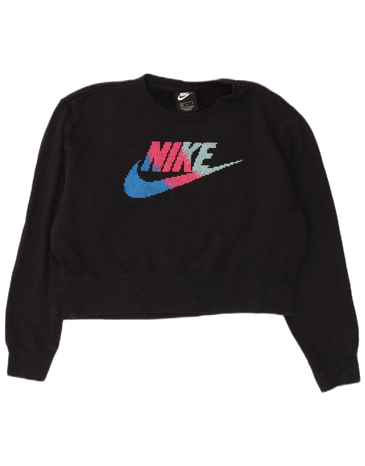 Damski sweter oversize z grafiką NIKE, UK 14, średni czarny