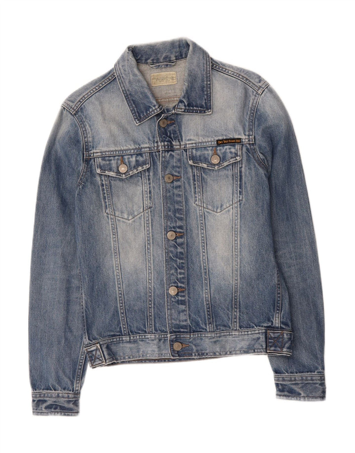 VINTAGE Womens Denim Jacket UK 12 Medium Blue Vintage Vintage and Second-Hand Vintage from Messina Hembry 