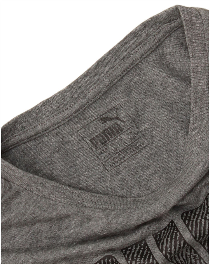 Chłopięcy T-shirt z grafiką Puma 12-13 lat, szary, nakrapiany