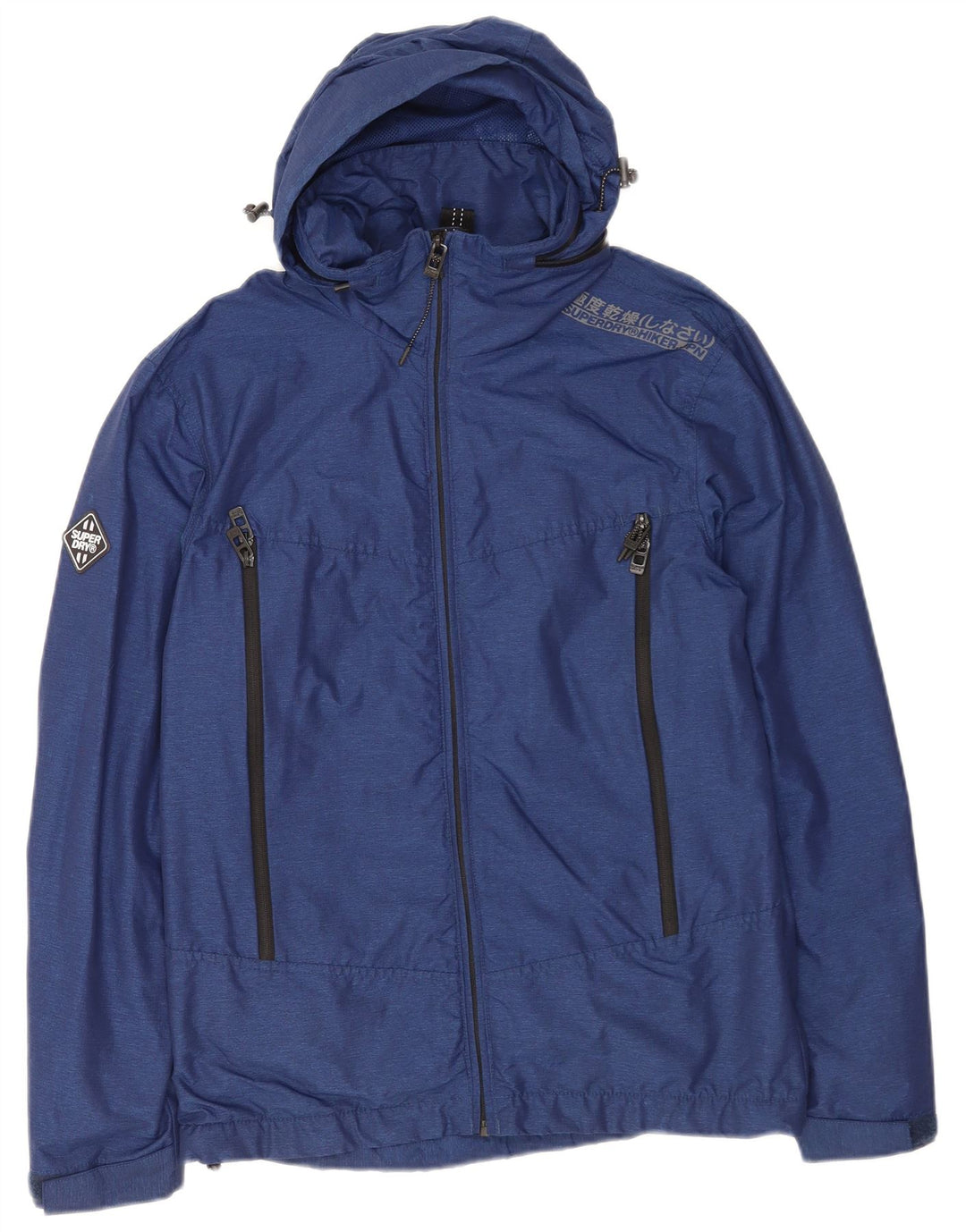 Męska kurtka wiatrówka z kapturem Superdry UK 36, mały, granatowy, poliester