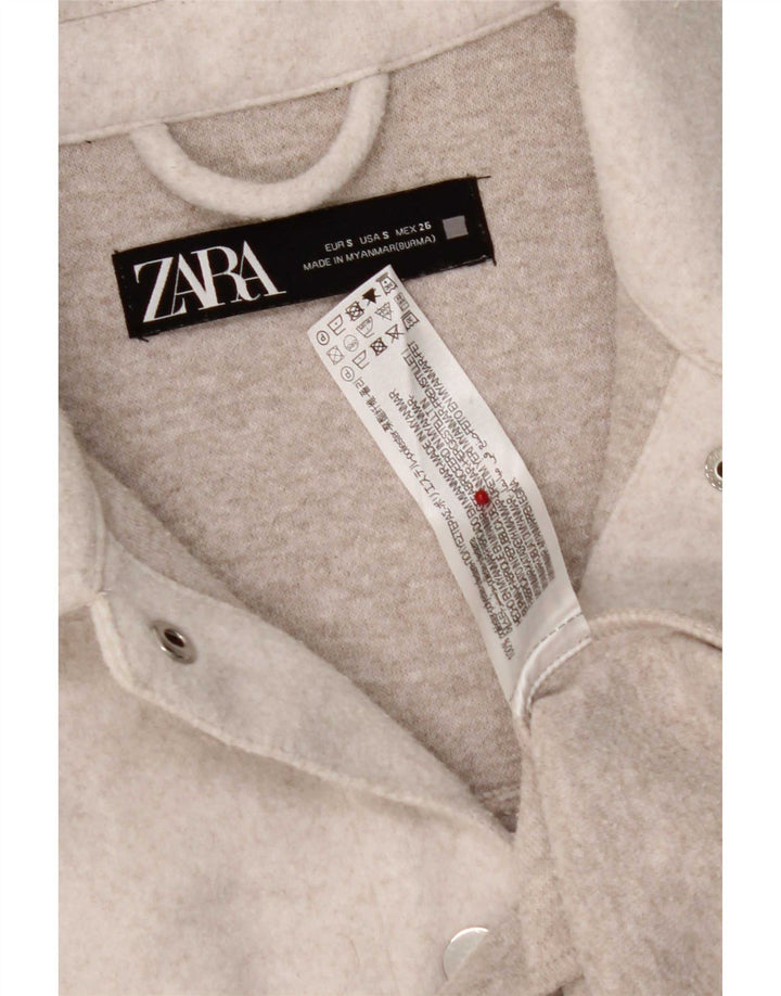 Damska koszula flanelowa oversize Zara UK 10, mała, szara, poliestrowa
