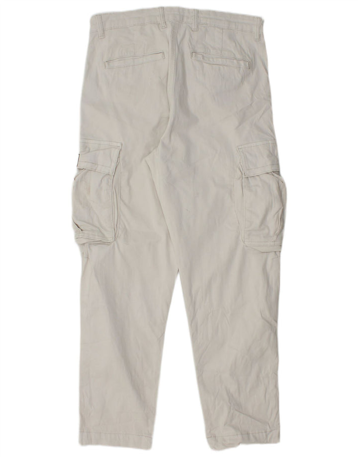 Męskie proste spodnie cargo Zara EU 40 Medium W31 L28 Biała bawełna