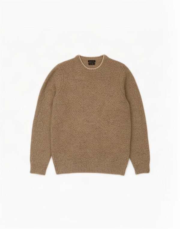 Męski sweter Massimo Dutti z dekoltem w łódkę XL, beżowy, nakrapiany