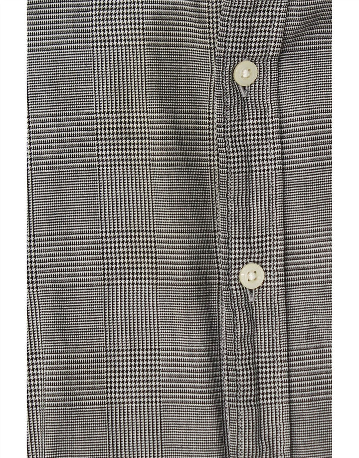 TOMMY HILFIGER Mens New York Fit Shirt Medium Grey Houndstooth Cotton Vintage Tommy Hilfiger and Second-Hand Tommy Hilfiger from Messina Hembry 