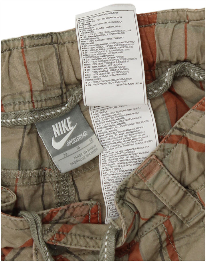 Spodenki męskie Nike średnie W32, bawełniana zielona krata