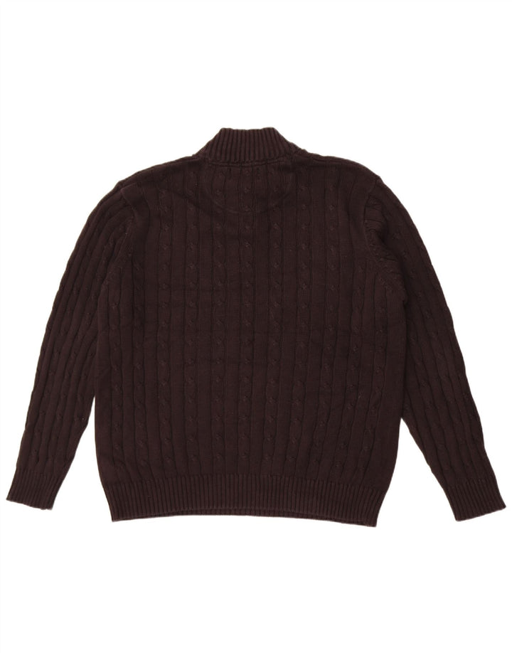 Męski sweter Marks & Spencer w kolorze niebieskim i zapinanym na zamek, duży, czarny