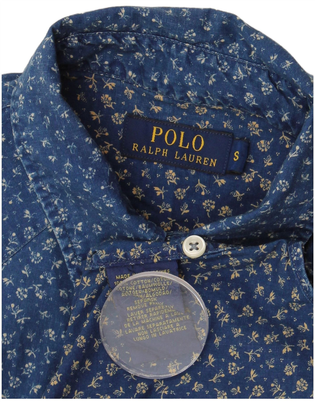 POLO RALPH LAUREN Koszula męska, mała, niebieska, bawełniana