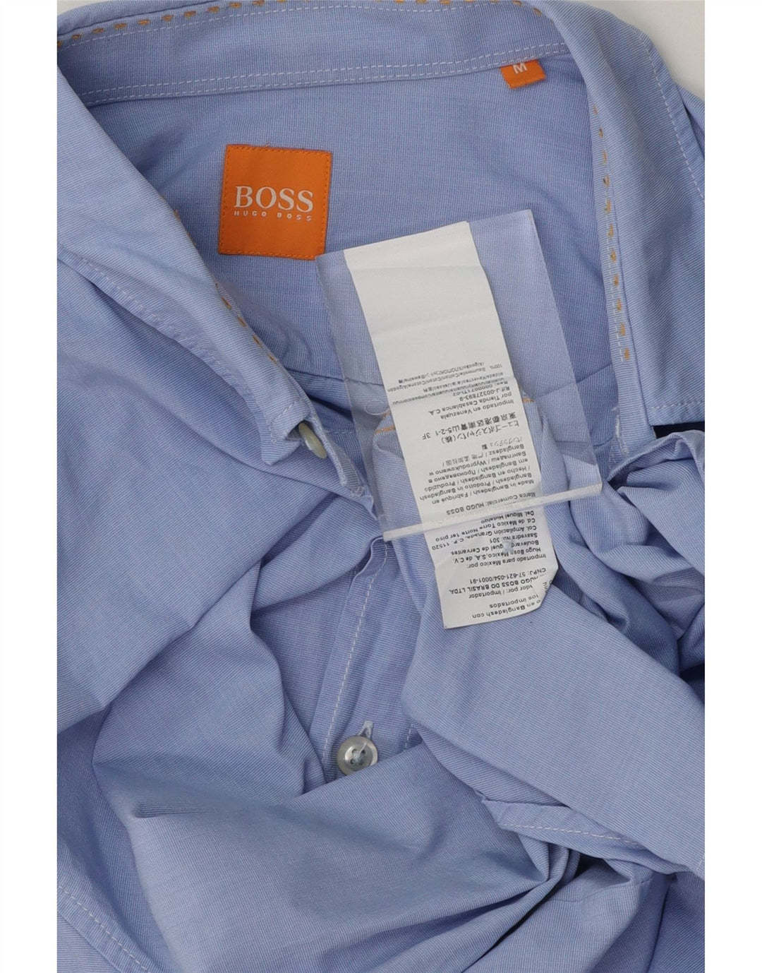 HUGO BOSS Mens Shirt Medium Blue Cotton Vintage Hugo Boss and Second-Hand Hugo Boss from Messina Hembry 