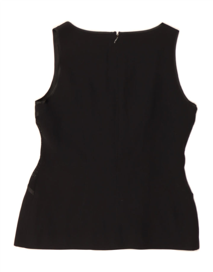 LIST BOUTIQUE Womens Sleeveless Blouse Top IT 40 Small Black Acetate Vintage List Boutique and Second-Hand List Boutique from Messina Hembry 