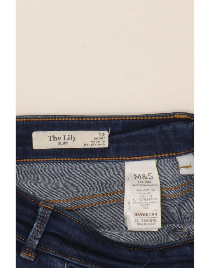 Marks & Spencer Damskie The Lily Cropped Jeans UK 12 Medium W30 L25 Niebieski