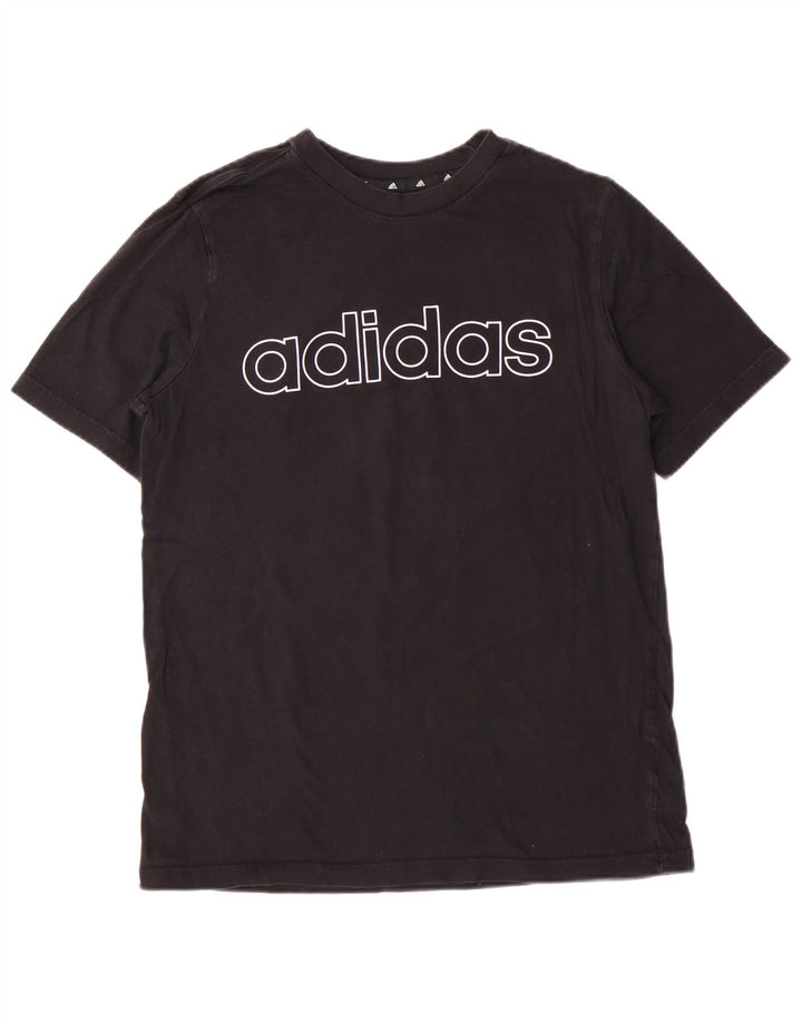ADIDAS Boys Graphic T-Shirt Top 13-14 Years Black
