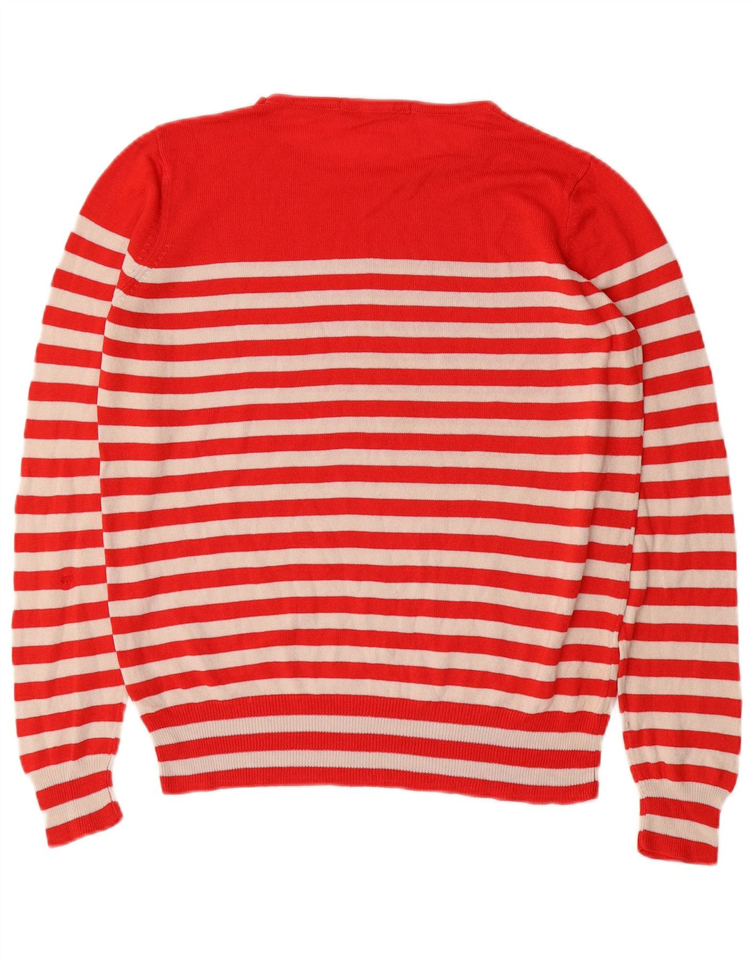 Marks & Spencer Damski sweter z okrągłym dekoltem, UK 14, średnie czerwone paski