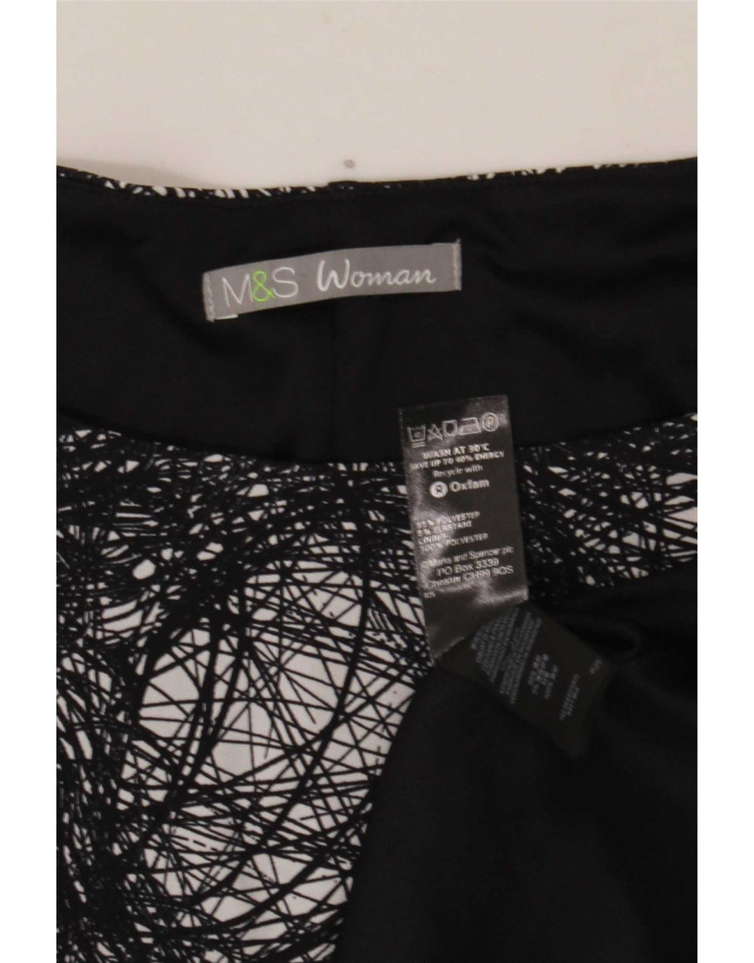 Marks & Spencer Damska sukienka z abstrakcyjnym wzorem UK 20 2XL czarna