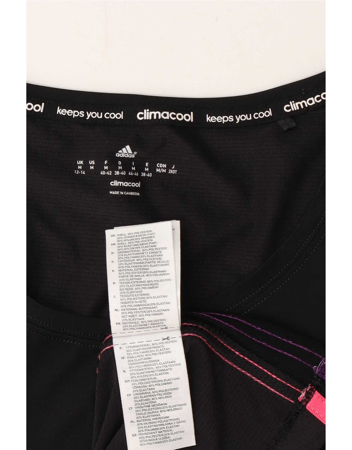 Damska koszulka Adidas Climacool Top UK 12/14 Średni czarny poliester