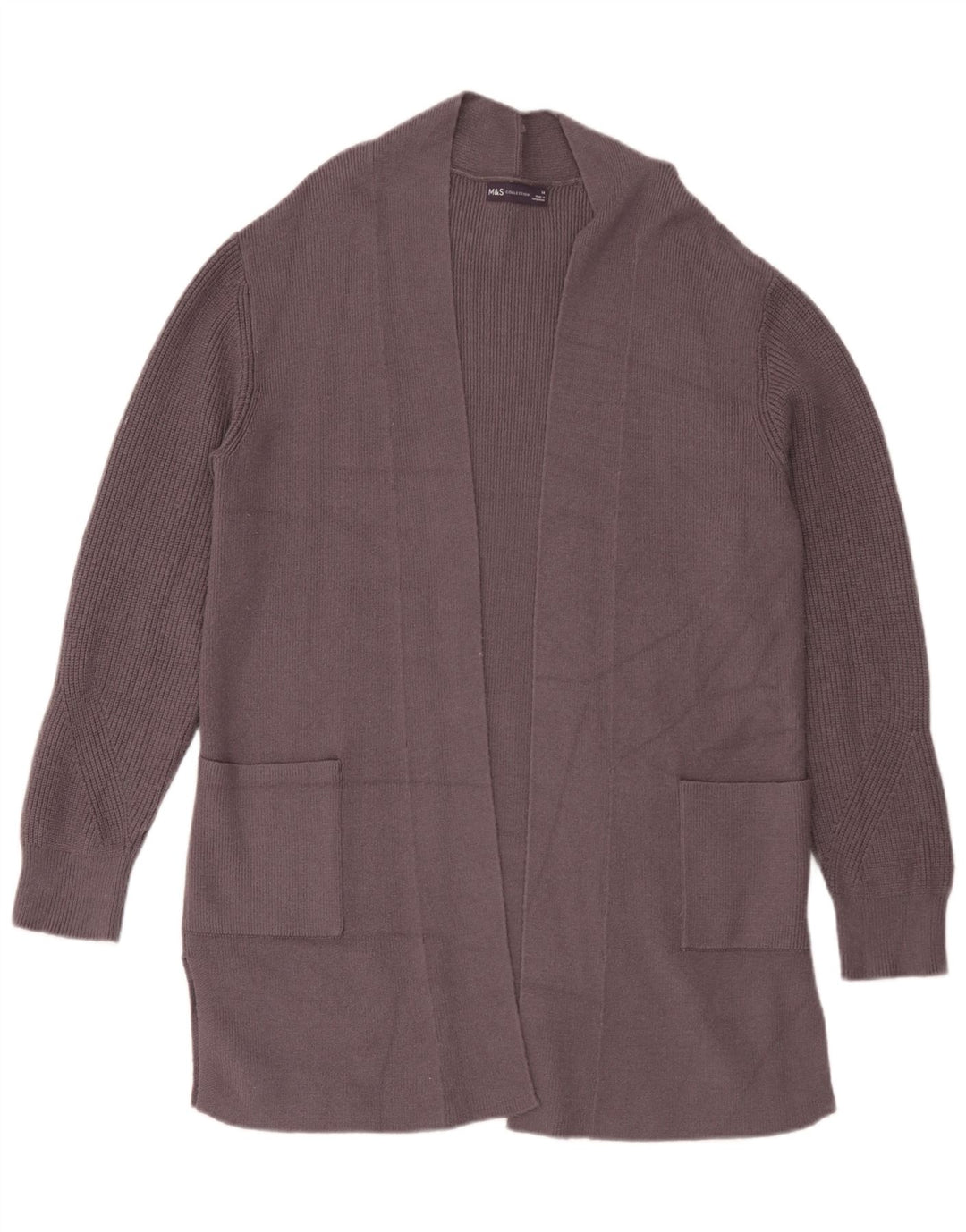 Sweter damski Marks & Spencer Longline Open Cardigan UK 14, duży, szary