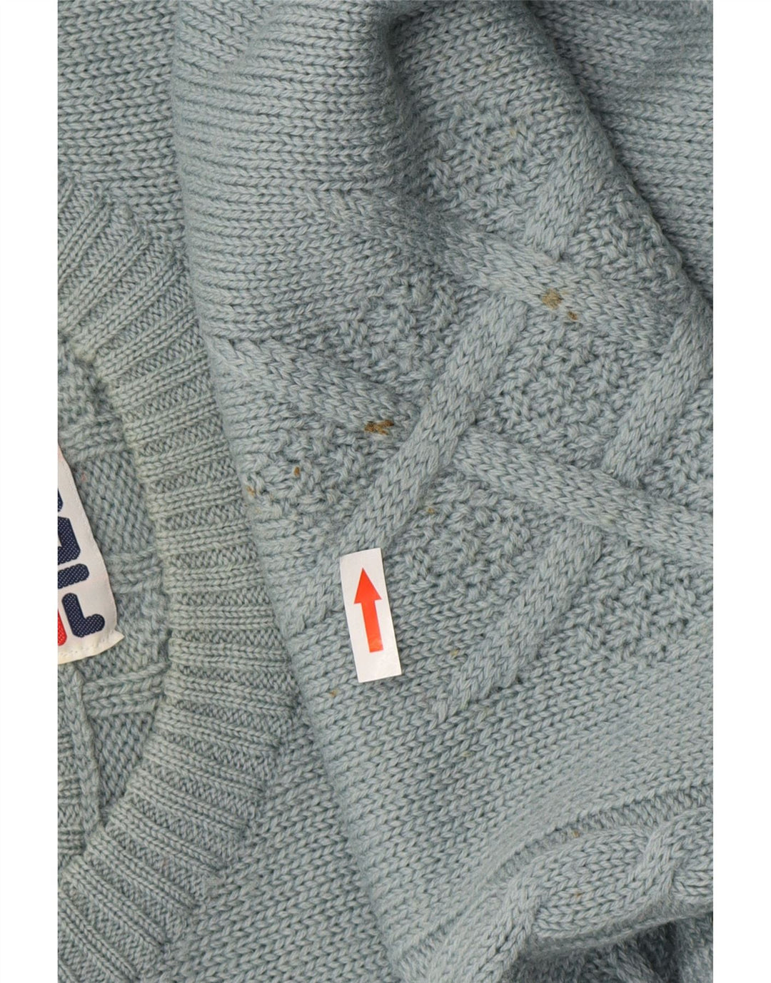 FILA Męski sweter o luźnym kroju z okrągłym dekoltem IT 50 Średni niebieski wełniany