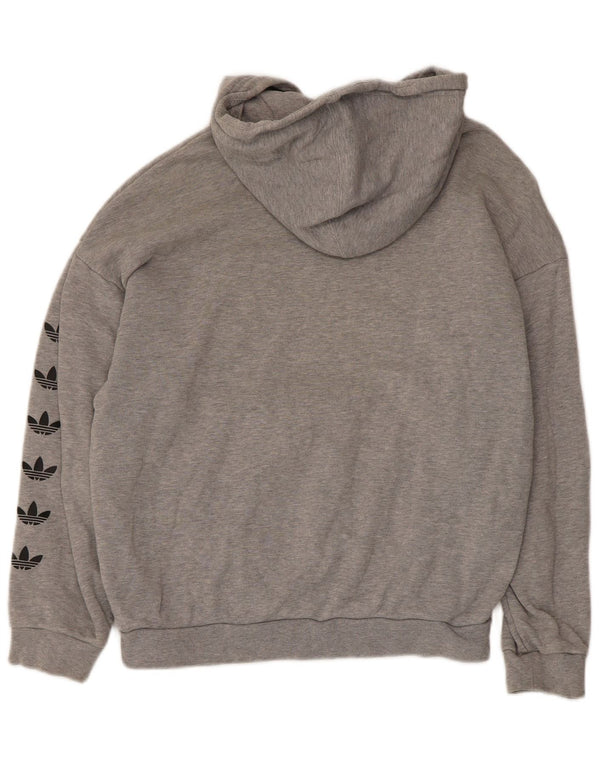 Damska bluza z kapturem Adidas Graphic Oversized UK 6 XS Szara bawełna