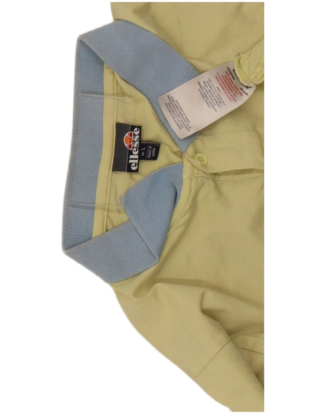 Męska koszulka polo Ellesse, duża, żółta, bawełniana z blokami kolorów
