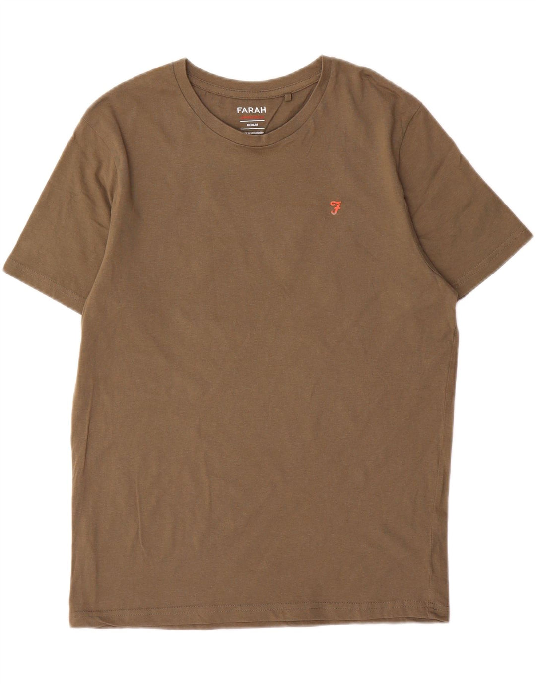T-shirt męski Farah, bawełniany, średni khaki