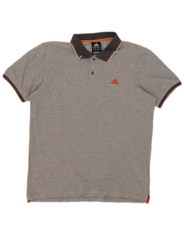 Męska koszulka polo Adidas Clima 365, średnio szara, bawełniana