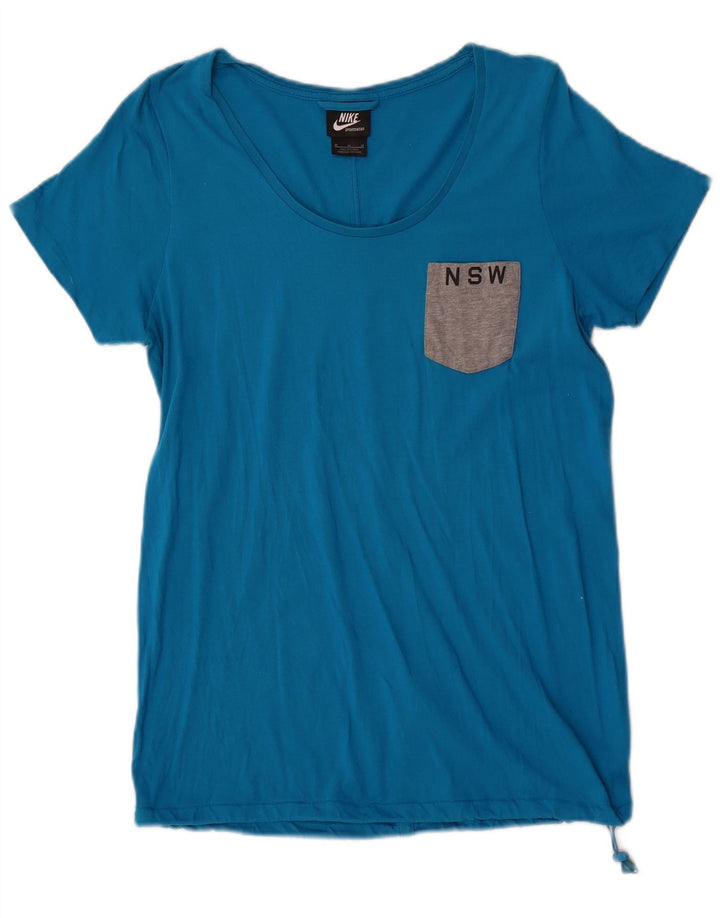 T-shirt damski Nike Top UK 14, średni niebieski, bawełniany
