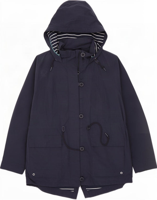 Marks & Spencer Damska kurtka parka z kapturem UK 16, duża, granatowa, bawełniana