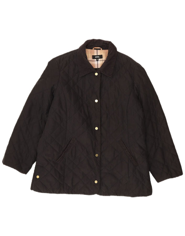 Marks & Spencer Damska pikowana kurtka UK 20 2XL Czarny poliester