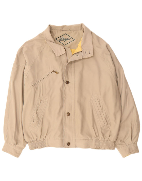 Douglas Mens Bomber Jacket UK 44 2XL Beige Polyester
