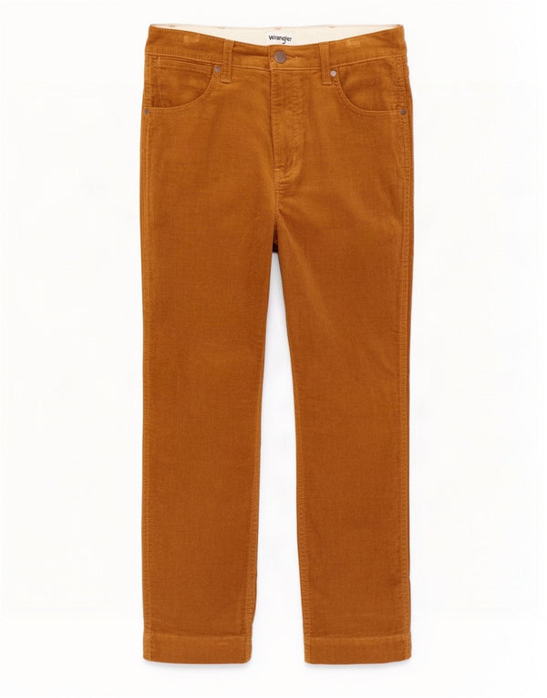 Męskie proste sztruksowe spodnie Wrangler W30 L27 Brązowa bawełna